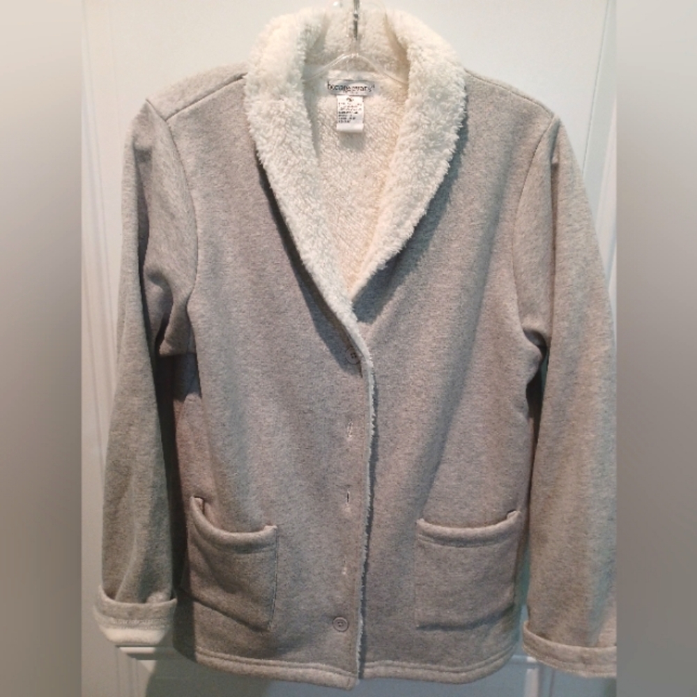 BONNIE EVANS FLEECE-LINED BUTTON-FRONT CARDIGAN!